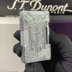 Knight Shield Engraved St.Dupont Cigarette Lighter Brasss Refill Gas#142