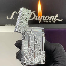 画像をギャラリービューアに読み込む, Knight Shield Engraved St.Dupont Cigarette Lighter Brasss Refill Gas#142