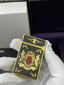 Particular Brass Lacquer ST Dupont Ligne 2 Lighter Engraving Lion Crown #090