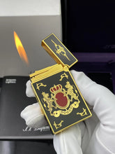 Cargar imagen en el visor de la galería, Particular Brass Lacquer ST Dupont Ligne 2 Lighter Engraving Lion Crown #090