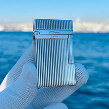 Load image into Gallery viewer, S.T. Dupont Classic Vertical Stripes Metal Lighter #007 SILVER