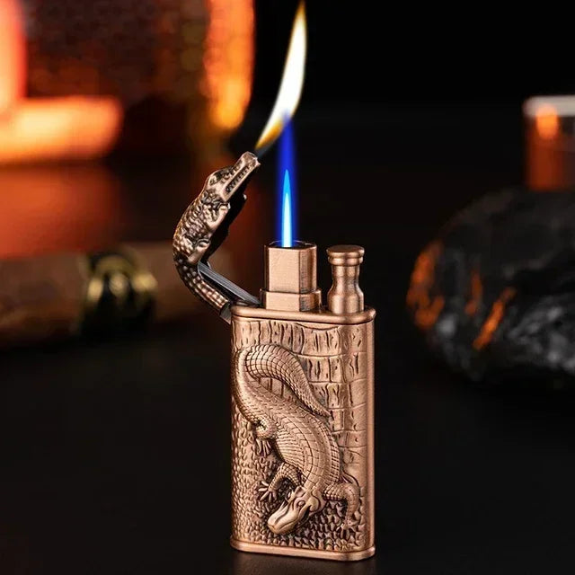 3D Embossed Dragon Crocodile Dual Fire Lighter