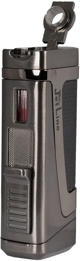 Triple Flame Dual Action Cigar Lighter with Cigar Punch