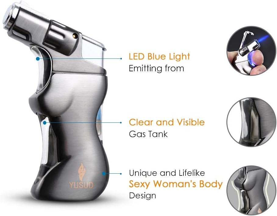 Jet Cigar Torch Lighter Butane Fuel Refillable