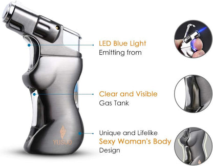 Jet Cigar Torch Lighter Butane Fuel Refillable