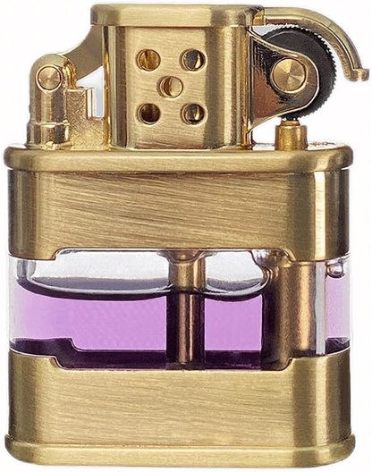 Vintage Lighter Brass Transparen Lighter Windproof Trench Novelty Lighter for Men