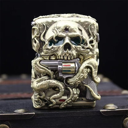 Zippo Skull with Revolver Lighter