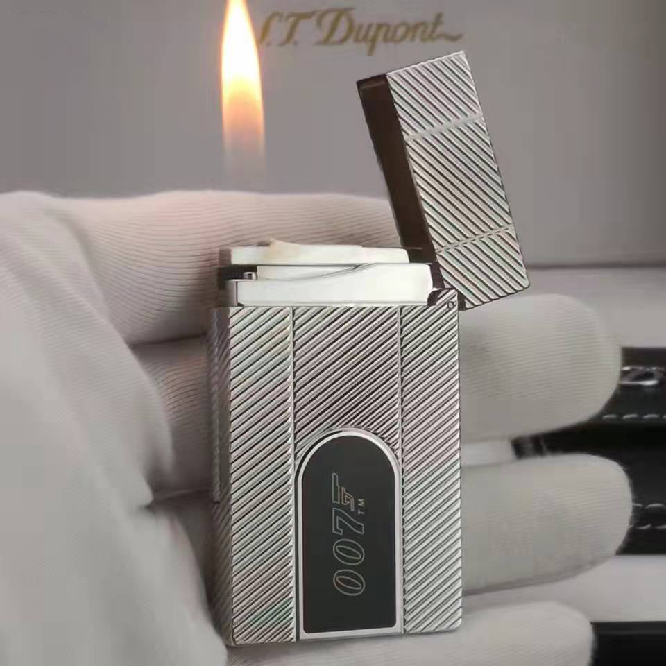 NEW Diagonal Stripe Engraving with Lacquer Gas Metal Lighter Dupont Ligne 2 #137