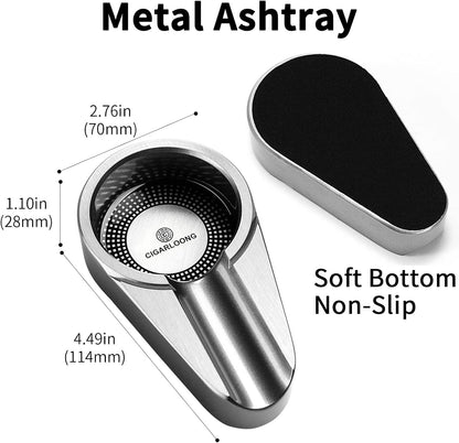 Cigar Cutter Lighter and Ashtray Set Stainless Steel Cigar Cutter