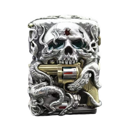 Zippo Skull with Revolver Lighter