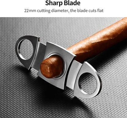 Cigar Cutter Lighter and Ashtray Set Stainless Steel Cigar Cutter