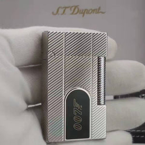 NEW Diagonal Stripe Engraving with Lacquer Gas Metal Lighter Dupont Ligne 2 #137
