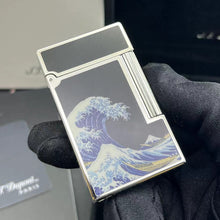 Load image into Gallery viewer, Brass Lacquer Particular Sea Wave Pattern S.T. Dupont Lighter #159