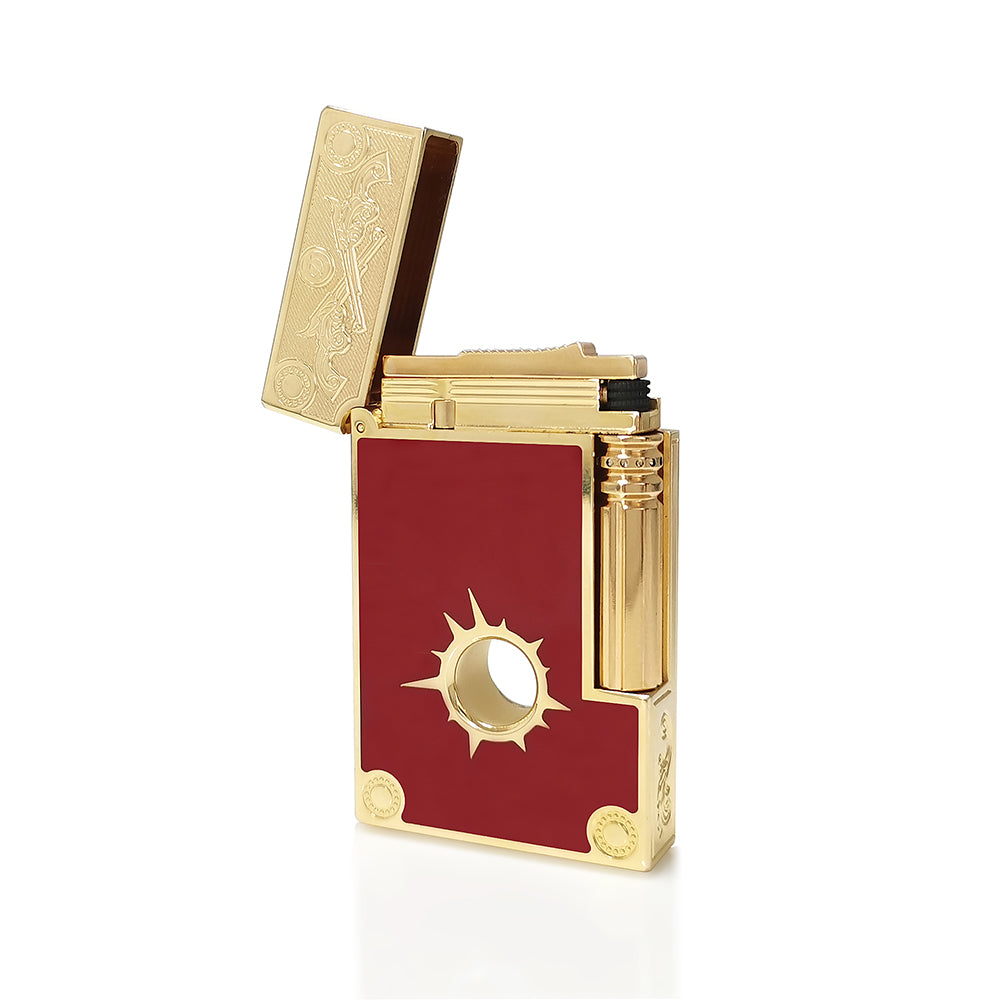 S.T Dupont Muzzle Hole Paint Lighter #094 Red with Gold