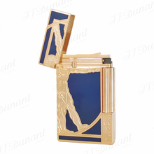 Load image into Gallery viewer, Engraving Da Vinci Pattern with Lacquer Man ST.Dupont Lighter #080 Blue-Gold