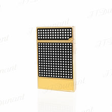 Load image into Gallery viewer, Gas Lighter Cohiba Girl LOGO x S.T. Dupont Lacquer Small Square#147 Black&amp;Gold