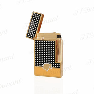 Gas Lighter Cohiba Girl LOGO x S.T. Dupont Lacquer Small Square#147 Black&Gold