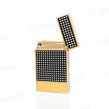 Load image into Gallery viewer, Gas Lighter Cohiba Girl LOGO x S.T. Dupont Lacquer Small Square#147 Black&amp;Gold