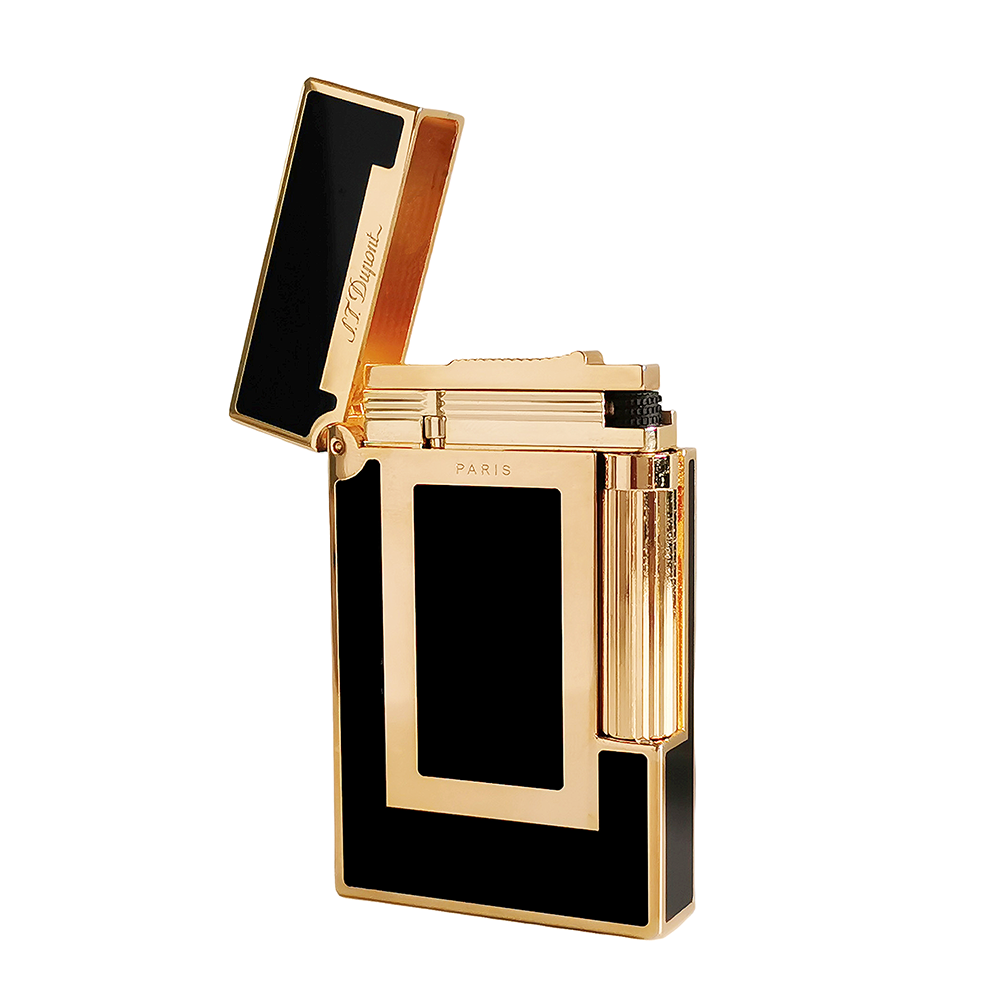 GOLD FINISH Windows St.Dupont Ligne 2 Metal Lighter #127 Black&Gold