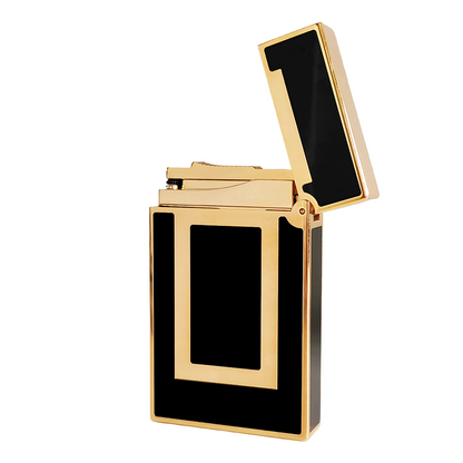 GOLD FINISH Windows St.Dupont Ligne 2 Metal Lighter #127 Black&Gold