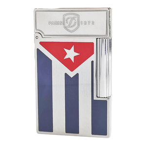 S.T.Dupont Lighter Lacquer Cuban Flag Ligne 2 Ping Sound  #124