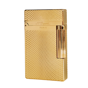 Ligne-2 Classic Dupont Cigarette Lighter Twisted Plaid Engraving #028 Gold