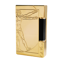 이미지를 갤러리 뷰어에 로드 , Da Vinci Man Pattern ST Dupont Lighter #080 ALL GOLD