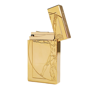 Da Vinci Man Pattern ST Dupont Lighter #080 ALL GOLD