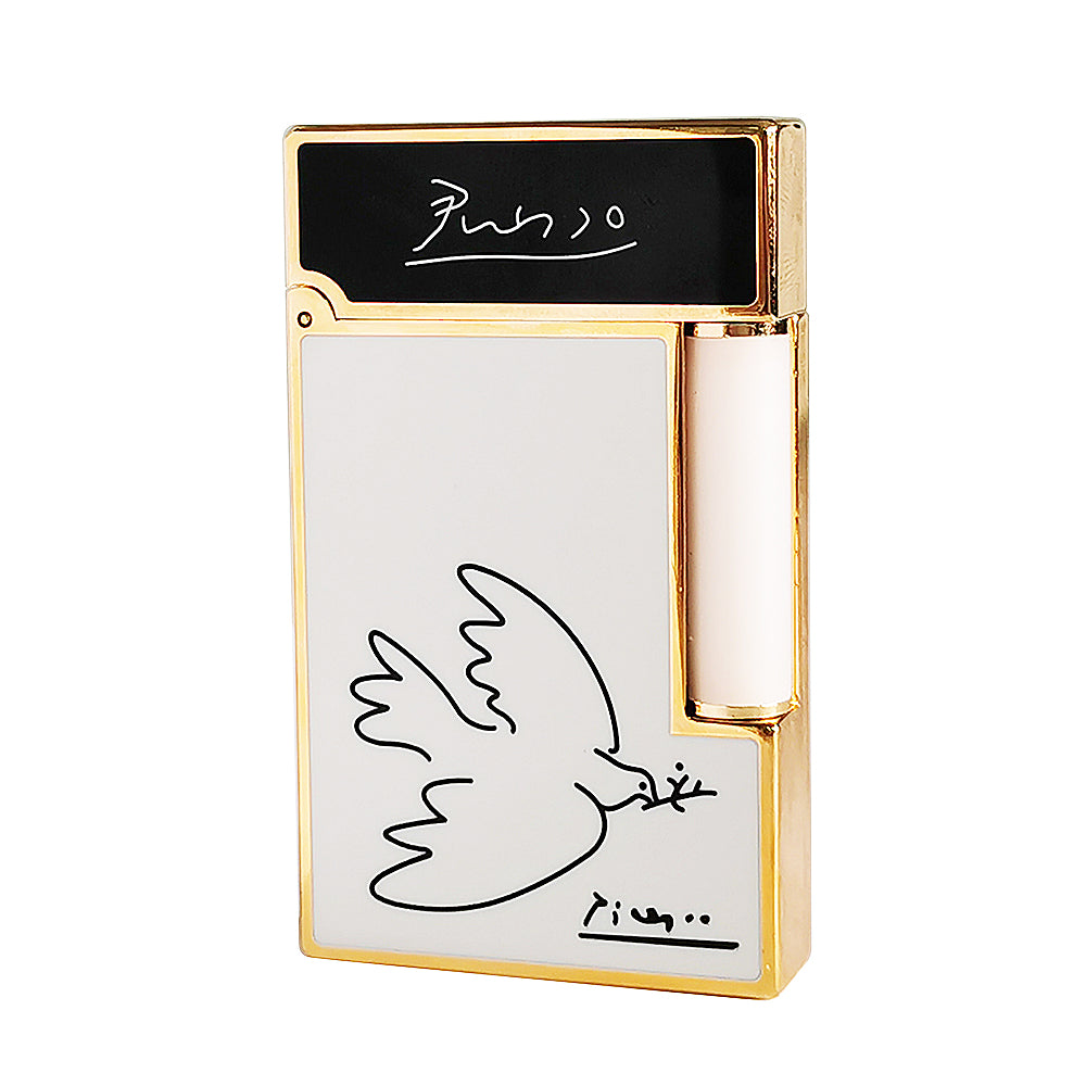 Picasso Peace Dove S.T. Dupont Lighter #117 - White &Gold