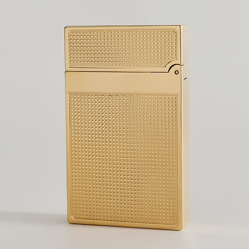 Double Flames Lattice Dupont Lighter Brass #304