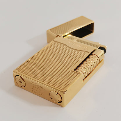 Double Flames Lattice Dupont Lighter Brass #304