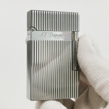 Load image into Gallery viewer, ST DUPONT Vertical Stripes Cigarette Lighter #002 Silver