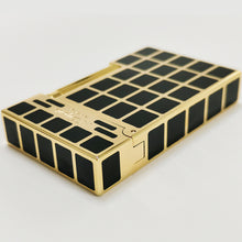 Cargar imagen en el visor de la galería, Engraving Black Square ST Ligne-2 Dupont Lighter #011  Gold &amp; Silver