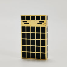 Cargar imagen en el visor de la galería, Engraving Black Square ST Ligne-2 Dupont Lighter #011  Gold &amp; Silver
