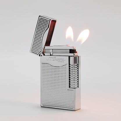 Double Flames Lattice Dupont Lighter Brass #304