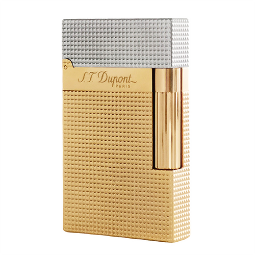 ST Dupont Lighter Classic Lattice Engraving #111 Gold with Silver