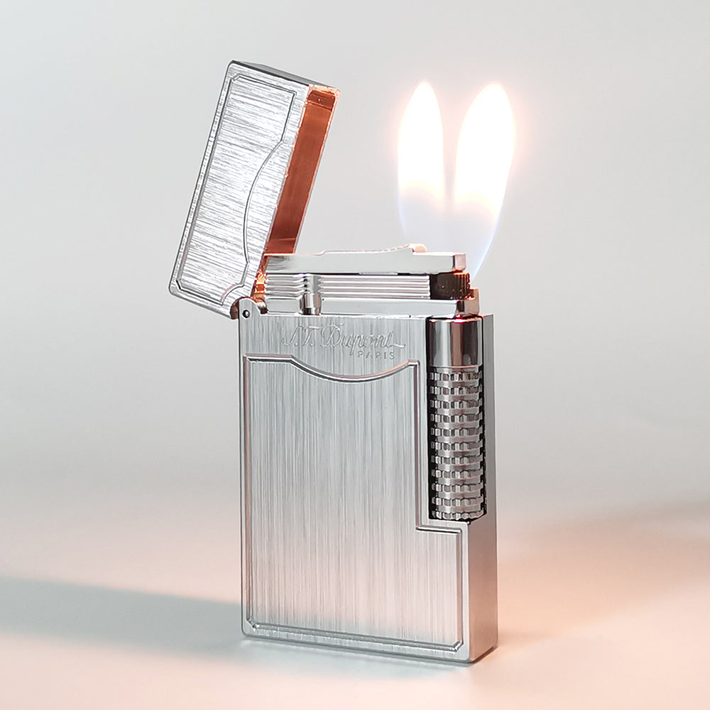 Double Flame S.T. Dupont Lighter #305 Gold