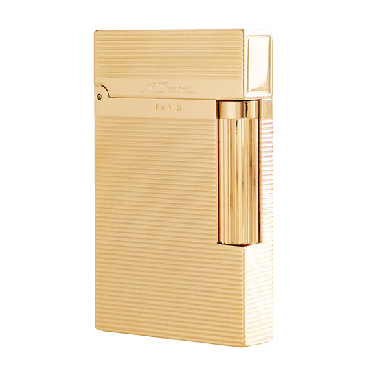 Horizontal Stripes Metal ST Dupont Ligne 2 Lighter #010 Gold