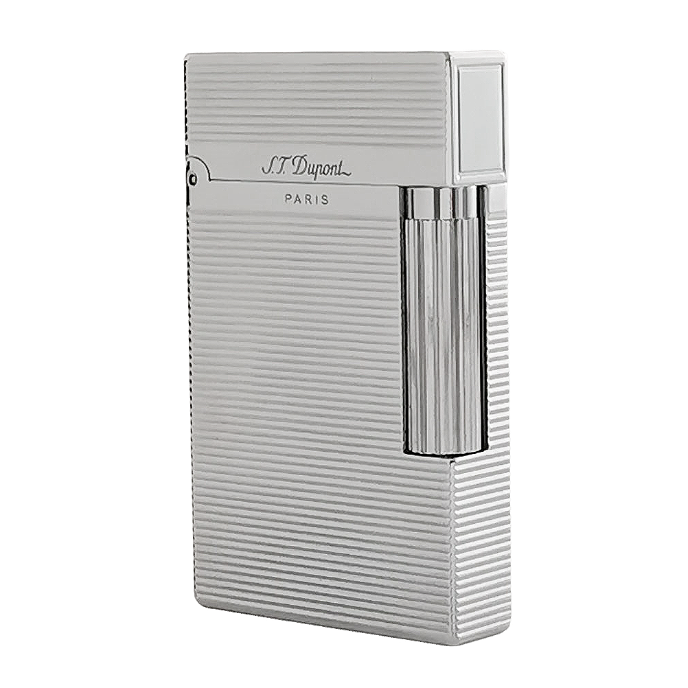 Horizontal Stripes Metal ST Dupont Ligne 2 Lighter #010 Silver