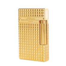 Load image into Gallery viewer, Dupont Lighter Classic S.T Ligne 2 Chocolate Plaid #070 Gold|Silver