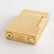 이미지를 갤러리 뷰어에 로드 , Dupont Lighter Classic S.T Ligne 2 Chocolate Plaid #070 Gold|Silver