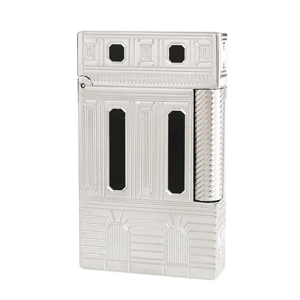 Retro Building Style Engraved ST Dupont Lighter #120 Silver|Gold