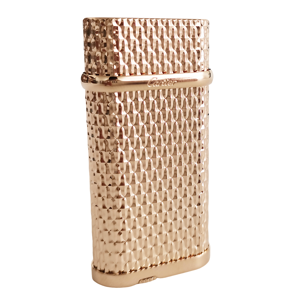 Cartier DE PARIS Gas Lighter Special Engraved Pattern#033