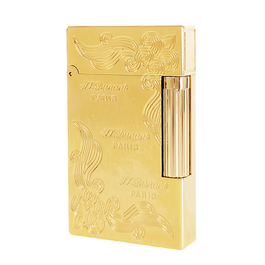 JT Dunant Lighter Three Lines Flowers Engraved #001