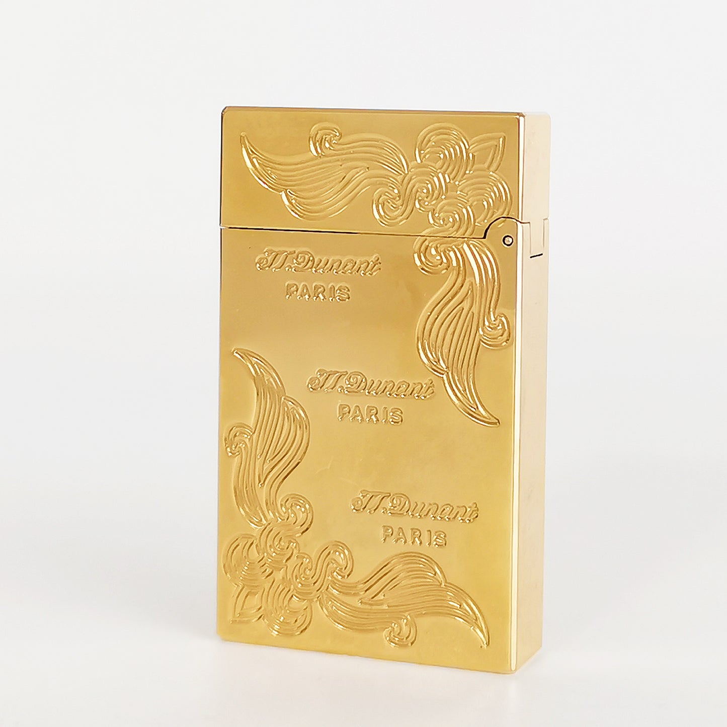 JT Dunant Lighter Three Lines Flowers Engraved #001