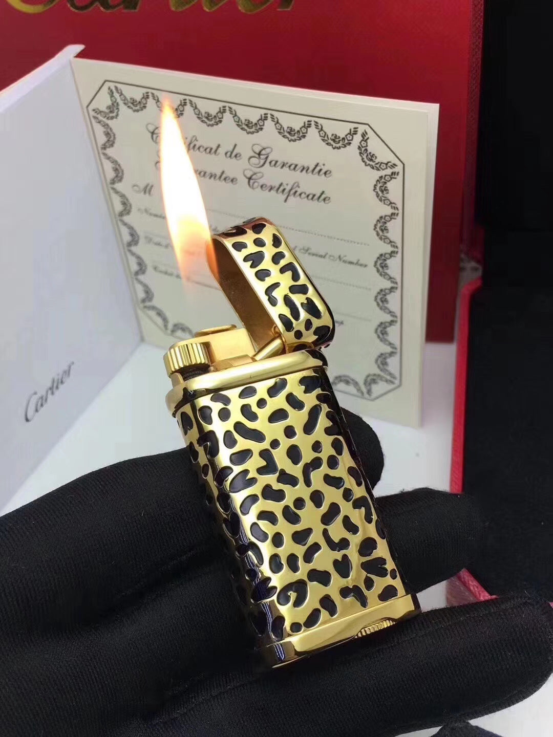 Cartier Limited Edition Leopard Print Lighter #008