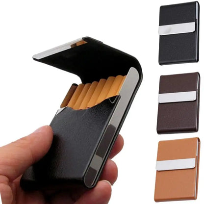 Multifunction Stainless Steel Cigarette Case PU Storage Box