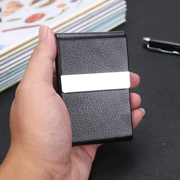 Multifunction Stainless Steel Cigarette Case PU Storage Box