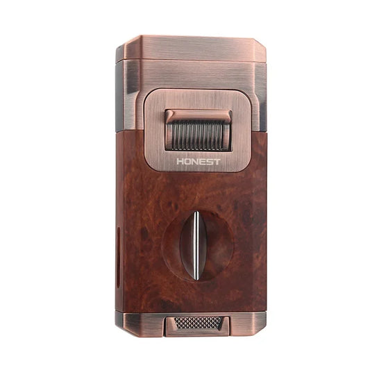 Cigar Lighter with V Shape Cutter Cigar Holder