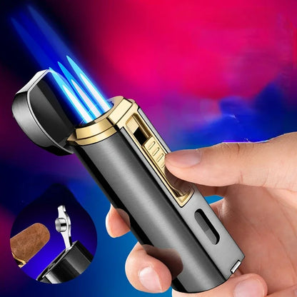 Cigar Lighter Torch Metal Straight Jet Flame